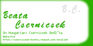 beata csernicsek business card